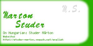 marton studer business card