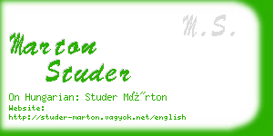 marton studer business card